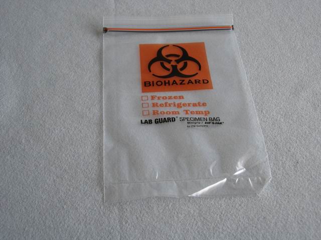 Reclosable Biohazard Bags, Minigrip Zip-Pak