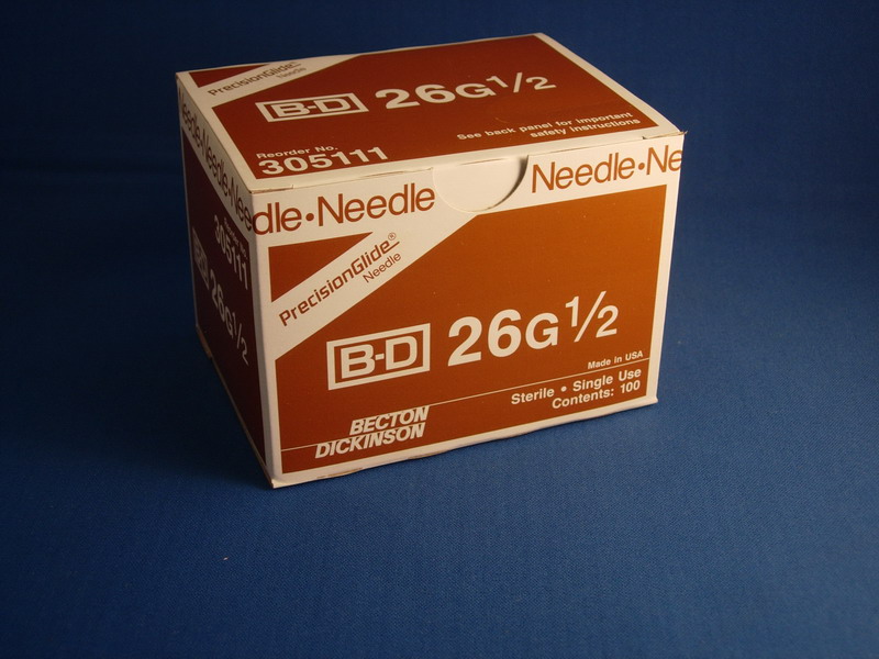 Single Use Needles 26G x 1/2'', Tan
