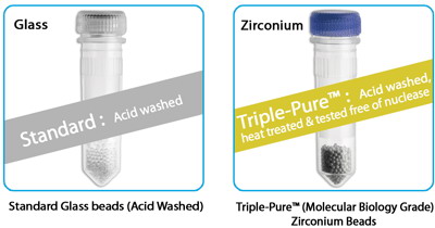 Prefilled Tube Kits for BeadBug Homogenizer, 2.0ml Tubes, Silica (Glass) Beads, 0.1mm Acid Washed