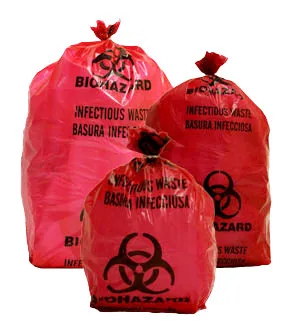 Small Red biohazard Bags