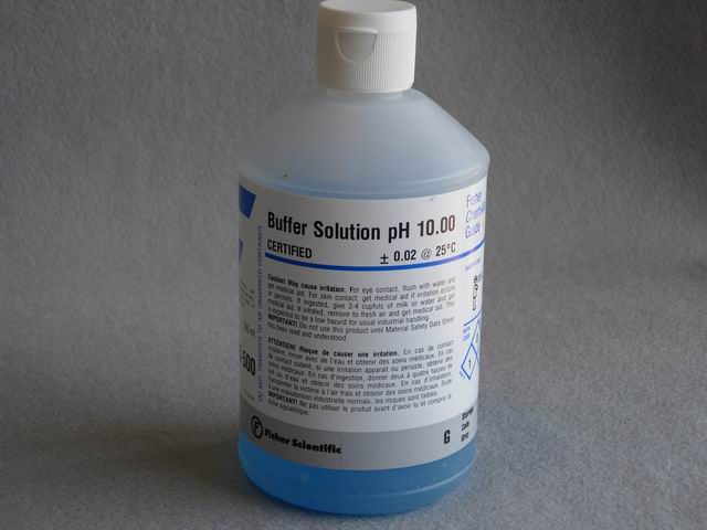 pH Buffer Solutions 500 mL, pH 10, Blue