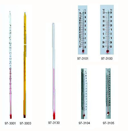 Red-Filled Thermometers, Partial Immersion