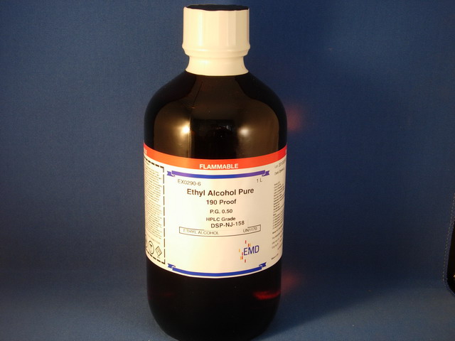 Ethyl alcohol, 190 proof,95%,  ACS, spectrophotometric grade- 1 Lit.