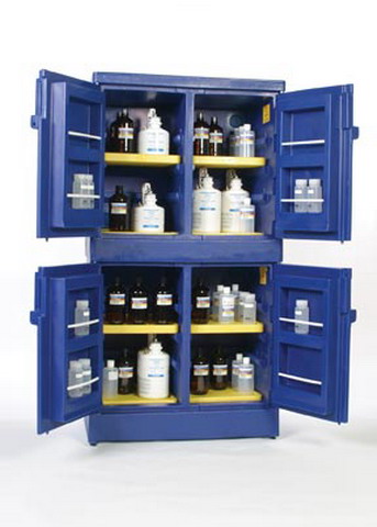 44 gal Blue Polyethylene Acids Cabinet