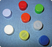 Transport Vial Caps Yellow, Non-Sterile