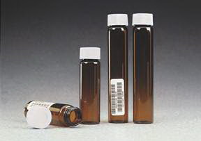 Amber VOA Vials, 60mL Vial Amber 0.125 in. Bonded Septum Unprocessed