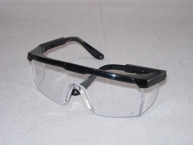 Black frame spectacles, clear lens