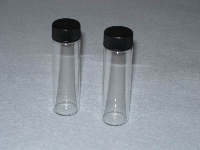 Glass vials w/black caps - 4 dram