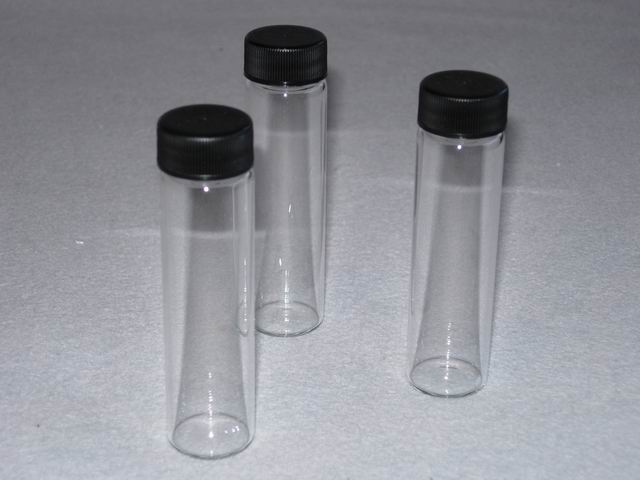 Glass vials w/black caps - 6 dram