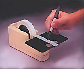 Write-On* Label Tape Dispenser with Writing Platform, Dispenser, Dimensions: 8-3/8 L x 6 Wx 4 in. H
