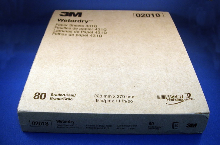 3M Wetordry Paper Sheet 431Q, C Weight Paper, Silicon Carbide, 80 grit