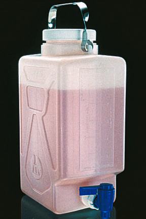 Rectangular Carboys with Spigot and Handle, High-Density Polyethylene - 20 Liters