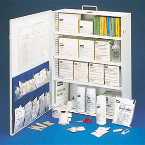 Large, Filled First Aid Cabinet, 100 person