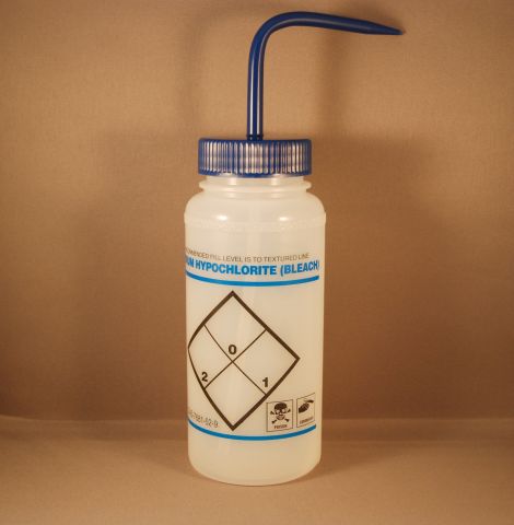 NALGENE Right-To-Know Safety Wash Bottles-Sodium Hypochlorite