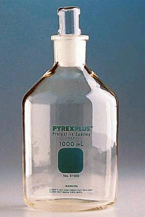 PyrexPlus Reagent Bottles with Pyrex Hollow Stoppers - 1/2 Gal