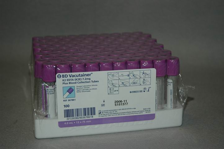 BD Vacutainer Hematology Tubes w/EDTA, Lavender - 4 mL.