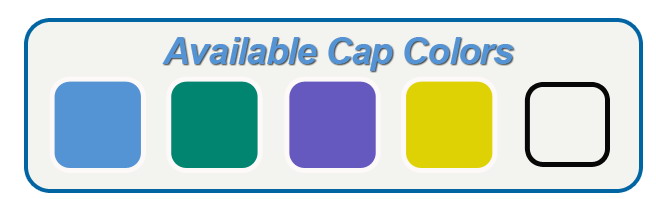 Hybex Media Storage Bottle Replacement Cap, Assorted Caps, 2 of Each Color (GL45)