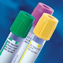 BD Vacutainer Plastic Blood Collection Tubes w/ Lithium Heparin (13 x 75mm) - 3 mL.