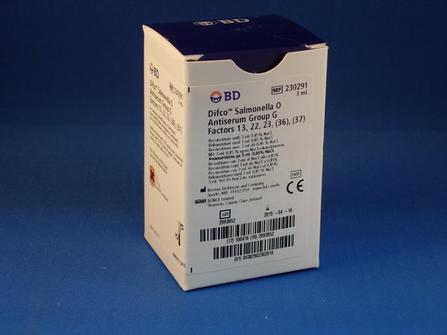 BD Diagnostic Systems Salmonella and Shigella Typing Antisera, Group G, 3ML