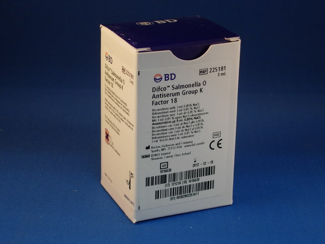 BD Diagnostic Systems Salmonella and Shigella Typing Antisera, Group K, 3ML