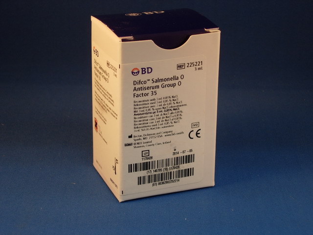 BD* Difco* Salmonella O Antisera and Quality Control Antigens, Group O, 3ML