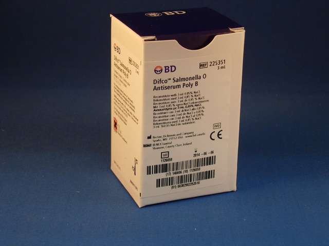 BD* Difco* Salmonella O Antisera and Quality Control Antigens, poly B, 3ML