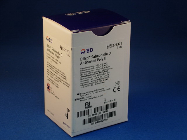 BD* Difco* Salmonella O Antisera and Quality Control Antigens, Poly D, 3ML