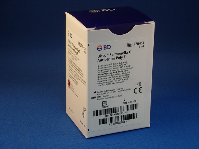 BD* Difco* Salmonella O Antisera and Quality Control Antigens, Poly F, 3ML