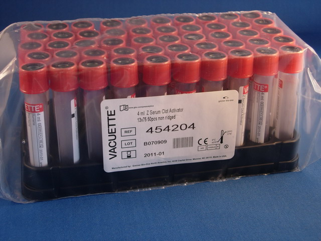Vacuette Evacuated Blood Tubes - 4 mL Twist Top Red (Serum Clot Activator)