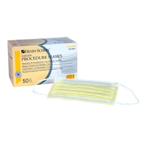 Face Mask Earloop ASTM Level 1 Yellow 50/Bx