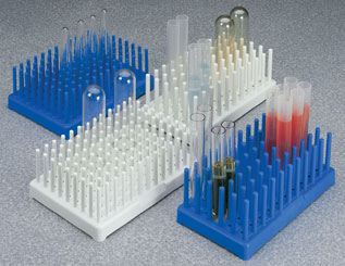 Polypropylene Test Tube Peg Racks - Blue