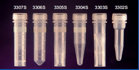 Screw Cap Graduated Micro-Centrifuge tube, .5mL natural tube w/ natural o-ring cap, sterile